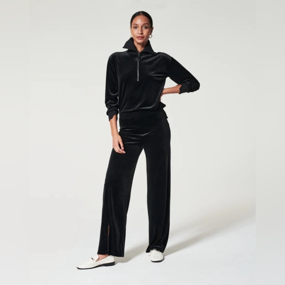 Spanx Velvet Split Hem Wide Leg Pants - Picture 3 of 9